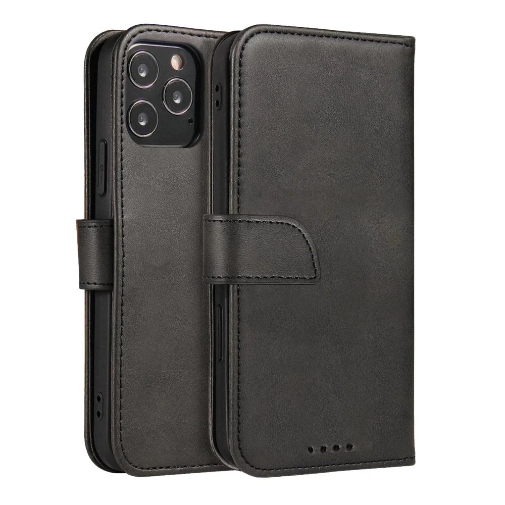 Magnet Case elegant case case cover with a flap and stand function for Motorola Moto E32 blackeng