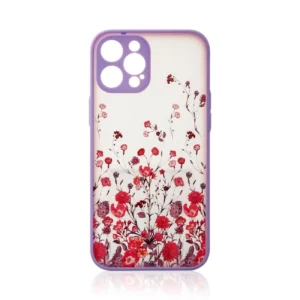 Design Case for iPhone 12 Pro Max floral purpleeng