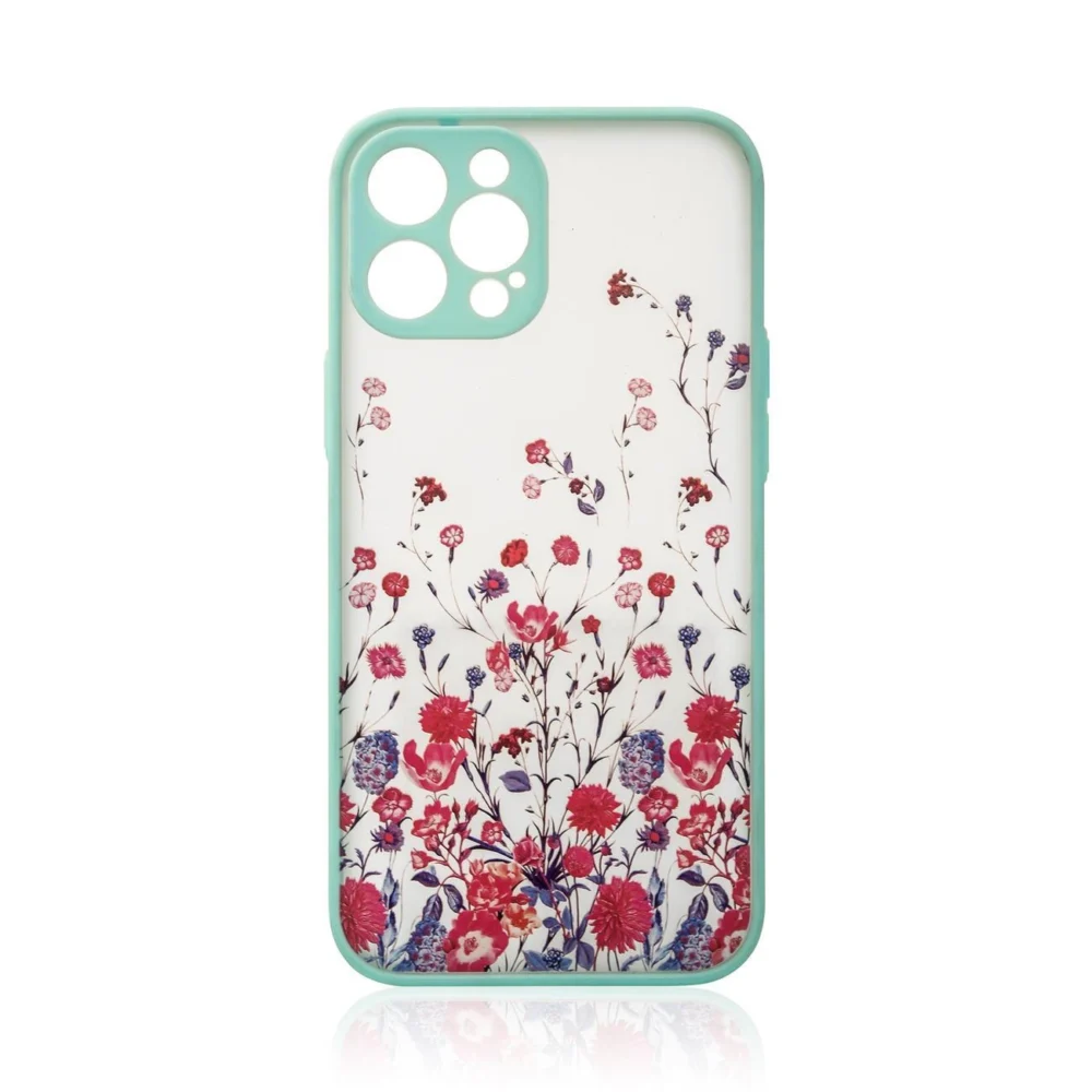 Design Case for iPhone 12 Pro Max flower case light blueeng