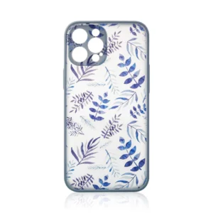 Design Case for iPhone 12 Pro Max flower case dark blueeng