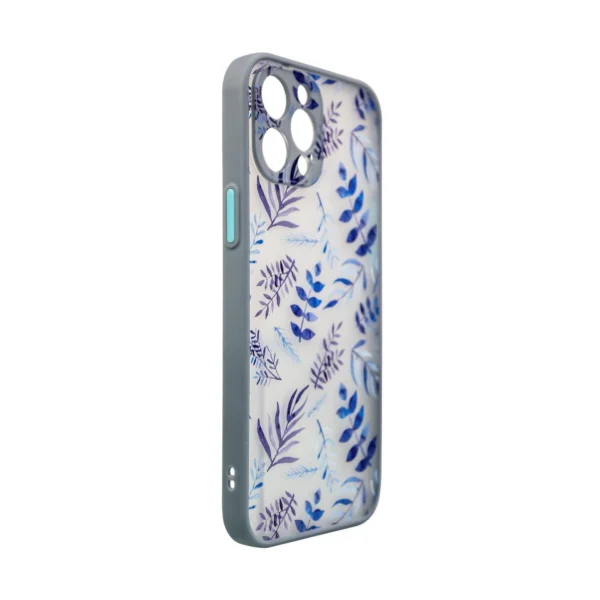Design Case for iPhone 12 Pro Max flower case dark blueeng