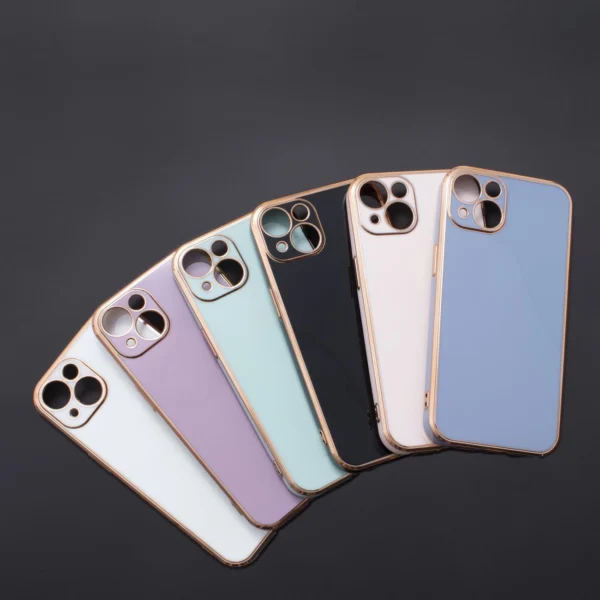 Lighting Color Case for Xiaomi Redmi Note 11 gel cover with gold frame purpleeng