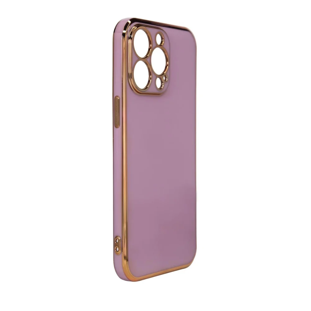 Lighting Color Case for Xiaomi Redmi Note 11 gel cover with gold frame purpleeng