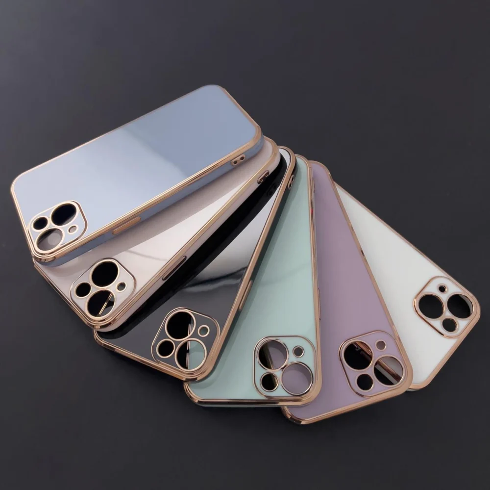 Lighting Color Case for Xiaomi Redmi Note 11 gel cover with gold frame purpleeng