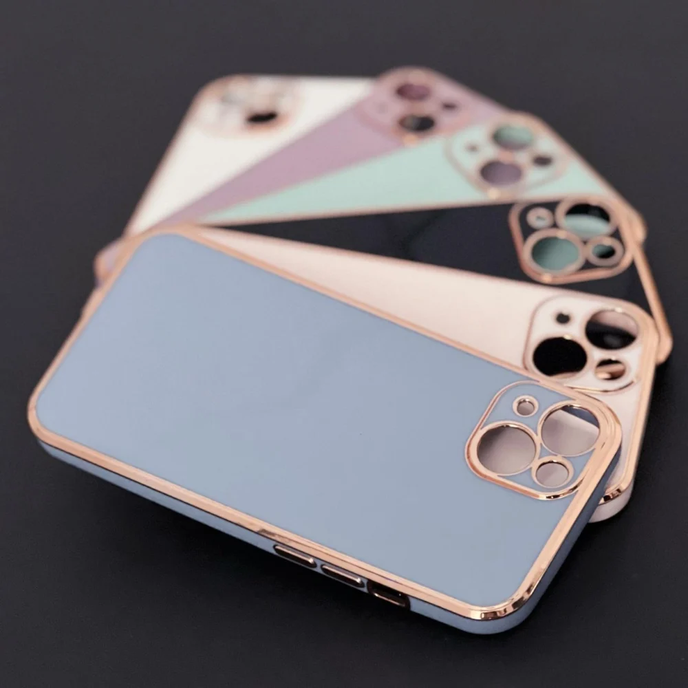Lighting Color Case for Xiaomi Redmi Note 11 gel cover with gold frame purpleeng