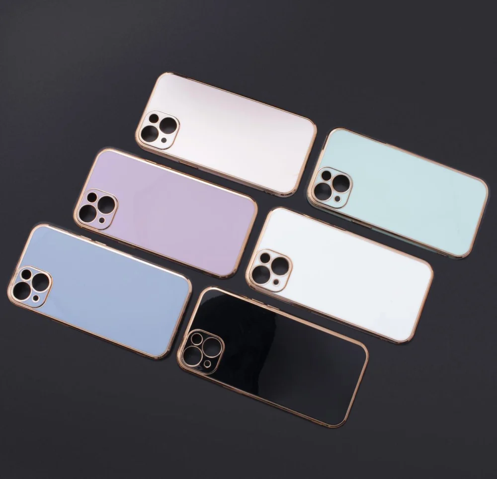 Lighting Color Case for Xiaomi Redmi Note 11 gel cover with gold frame purpleeng
