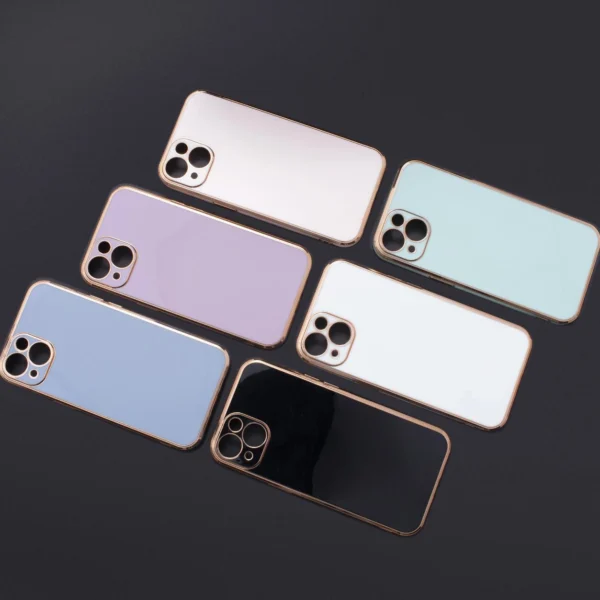 Lighting Color Case for Xiaomi Redmi Note 11 gel cover with gold frame purpleeng