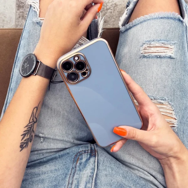 Lighting Color Case for Xiaomi Redmi Note 11 gel cover with gold frame minteng