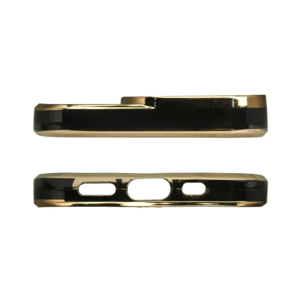 Fashion Case Case for iPhone 13 Pro Max Gold Frame Gel Cover Blackeng