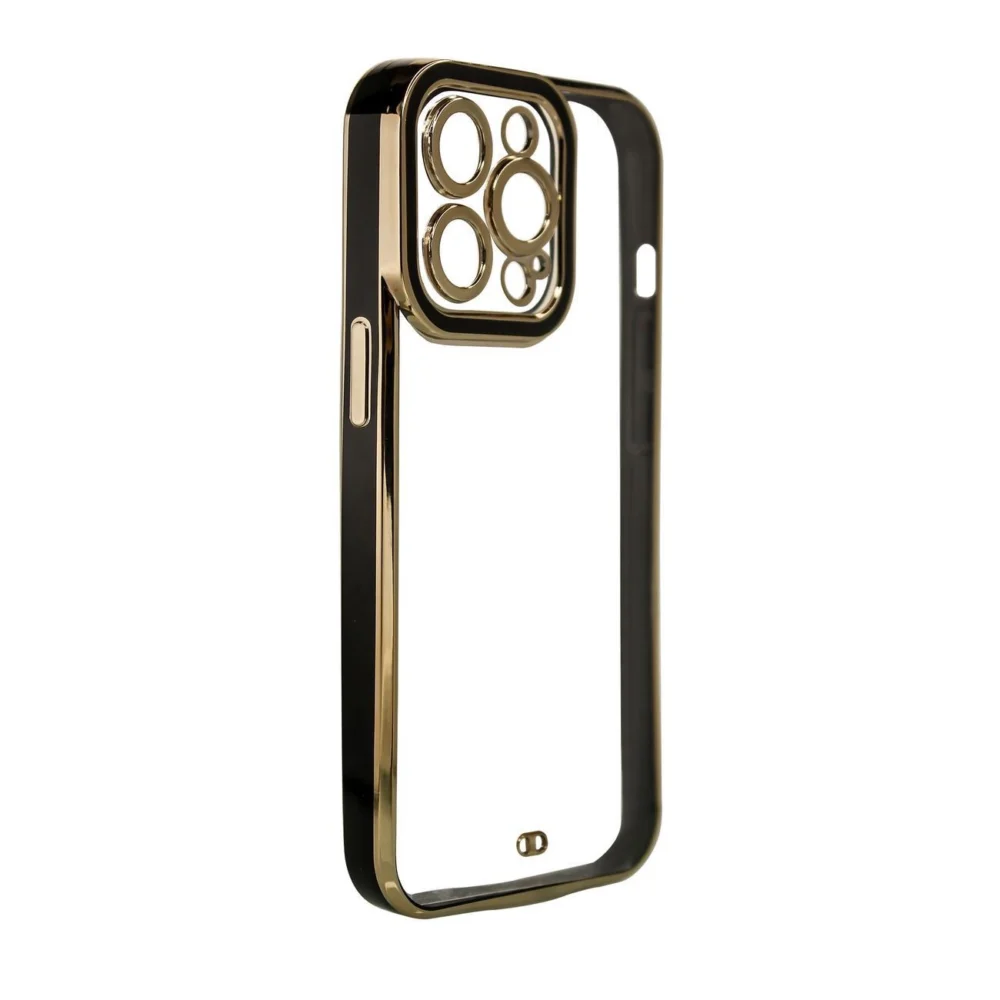 Fashion Case Case for Samsung Galaxy A12 5G Gold Frame Gel Cover Blackeng