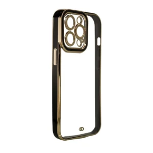 Fashion Case Case for Samsung Galaxy A12 5G Gold Frame Gel Cover Blackeng