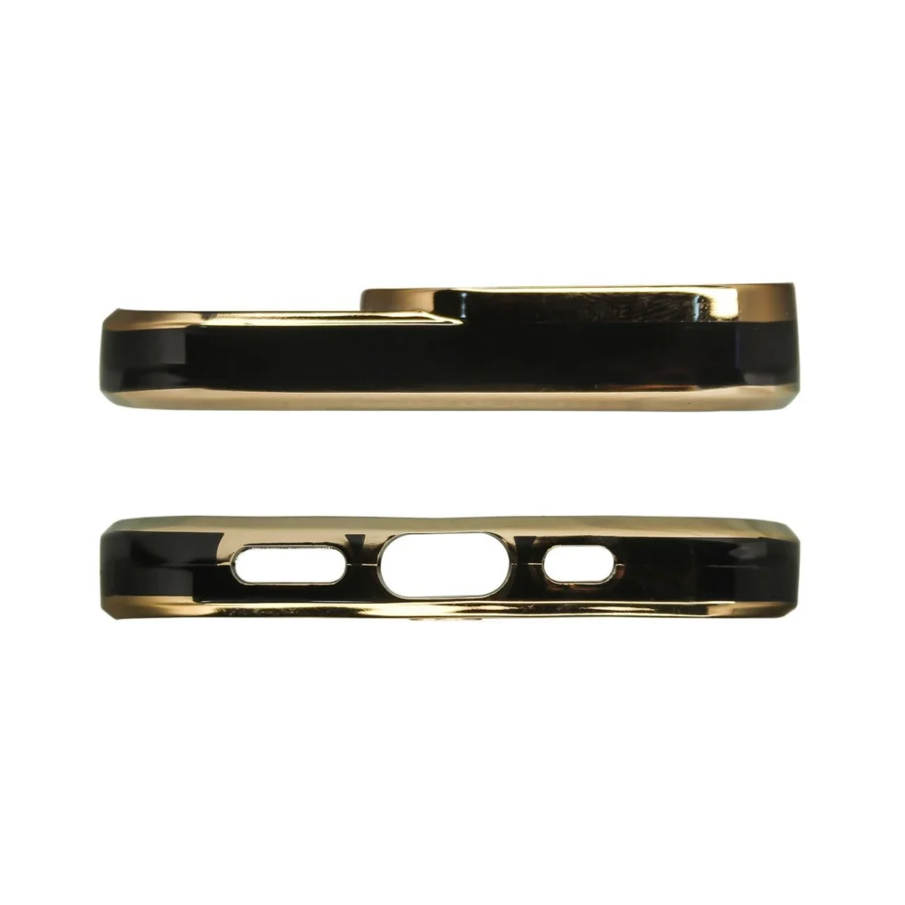 Fashion Case Case for Samsung Galaxy A12 5G Gold Frame Gel Cover Blackeng