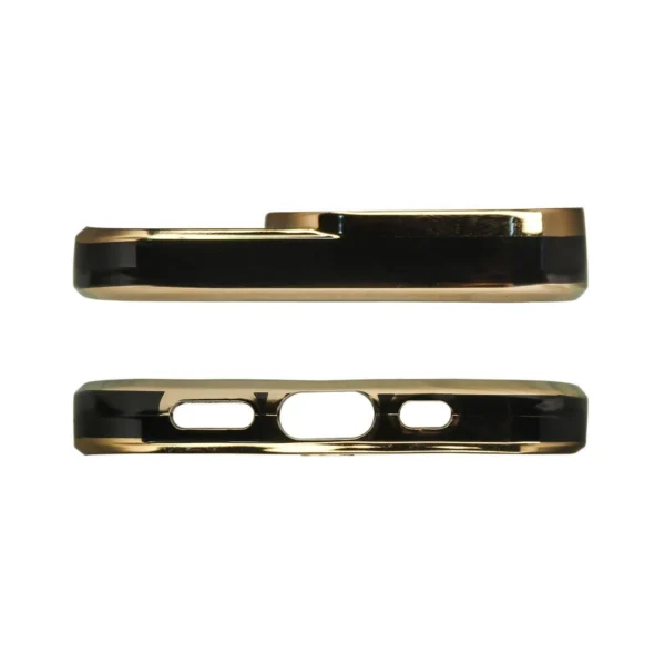 Fashion Case Case for Samsung Galaxy A12 5G Gold Frame Gel Cover Blackeng