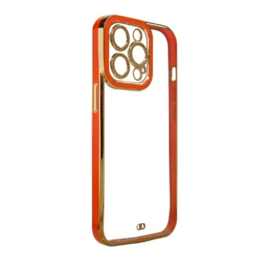 Fashion Case for iPhone 13 Pro Max Gold Frame Gel Cover Redeng
