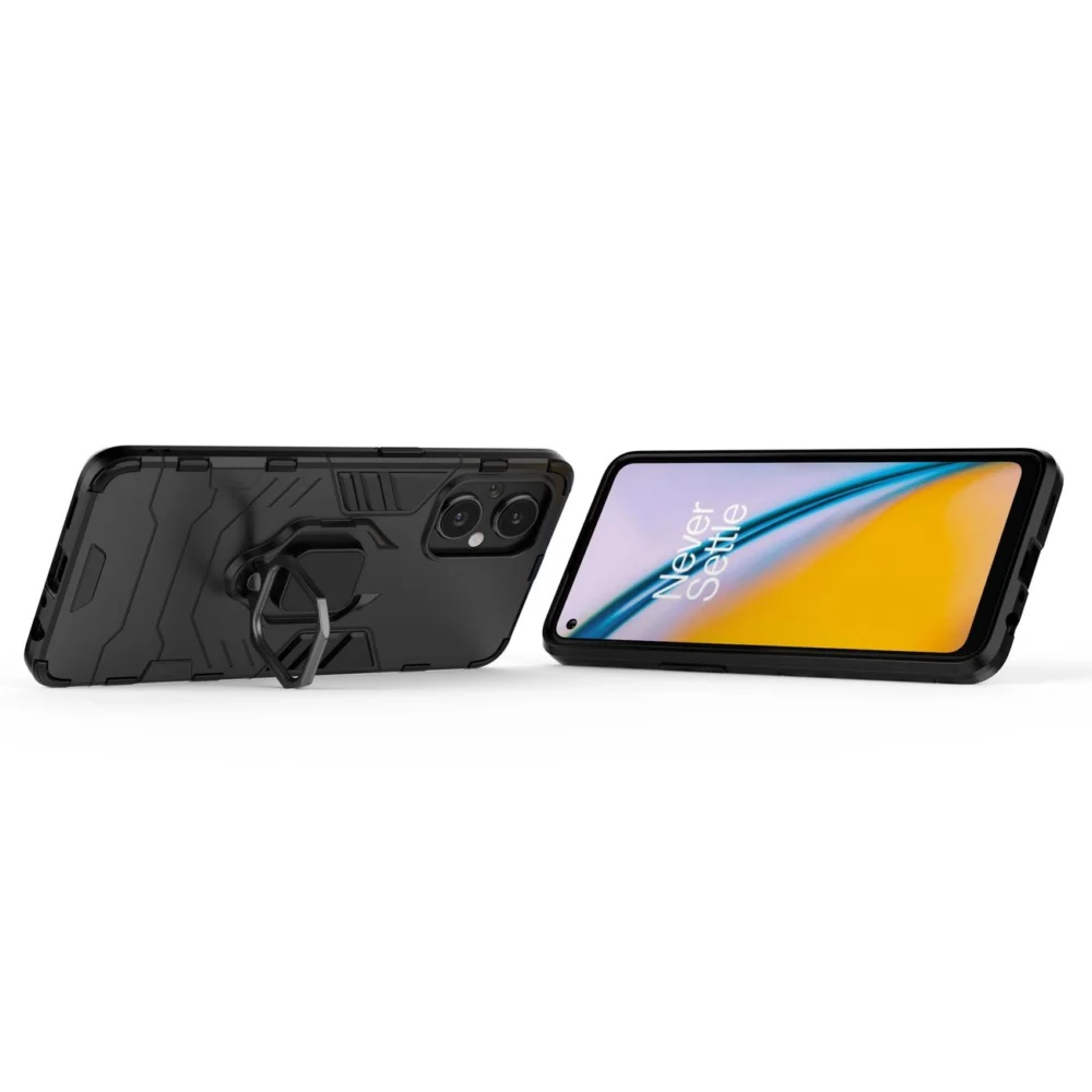 Ring Armor tough hybrid case cover + magnetic holder for OnePlus Nord N20 5G blackeng