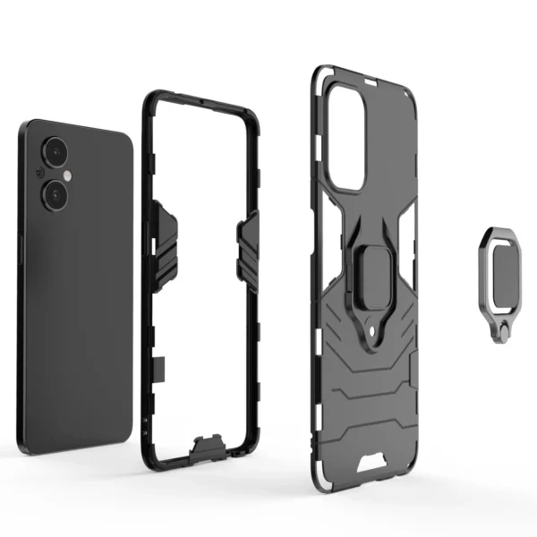 Ring Armor tough hybrid case cover + magnetic holder for OnePlus Nord N20 5G blackeng