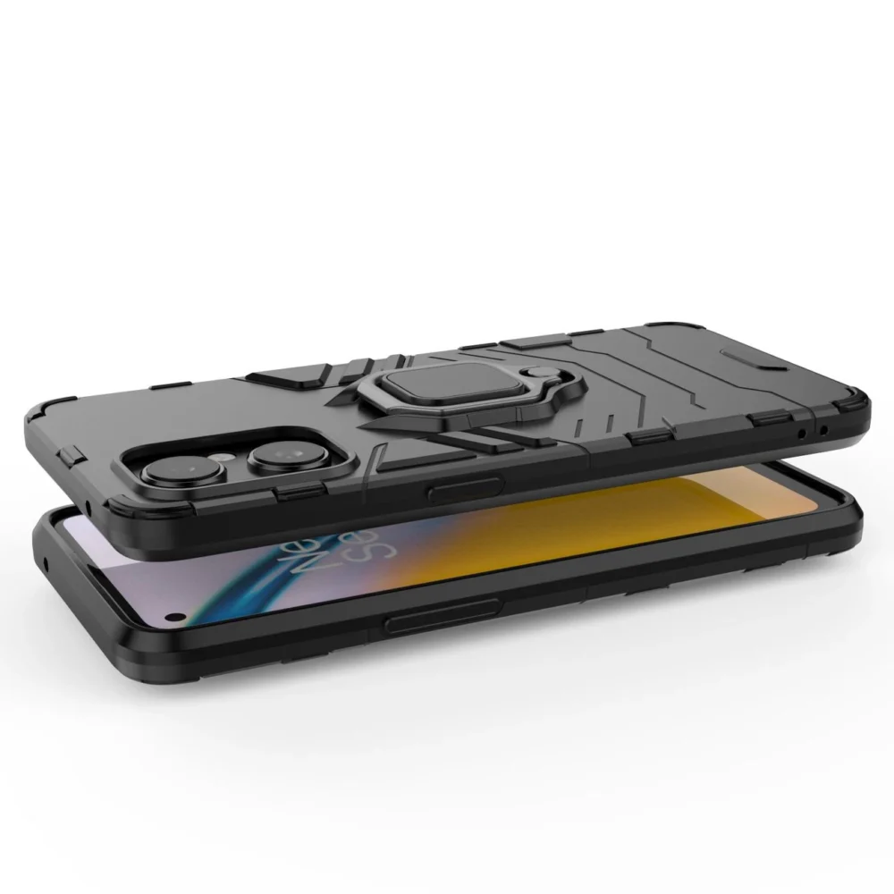 Ring Armor tough hybrid case cover + magnetic holder for OnePlus Nord N20 5G blackeng