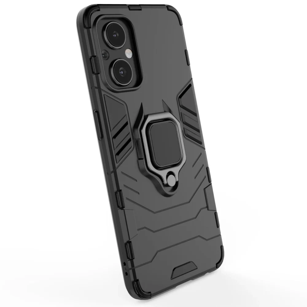 Ring Armor tough hybrid case cover + magnetic holder for OnePlus Nord N20 5G blackeng