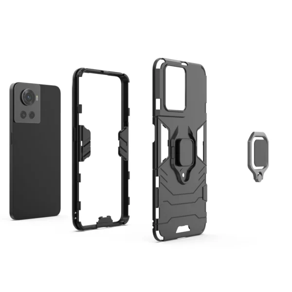 Ring Armor armored hybrid case cover + magnetic holder for OnePlus Ace blackeng