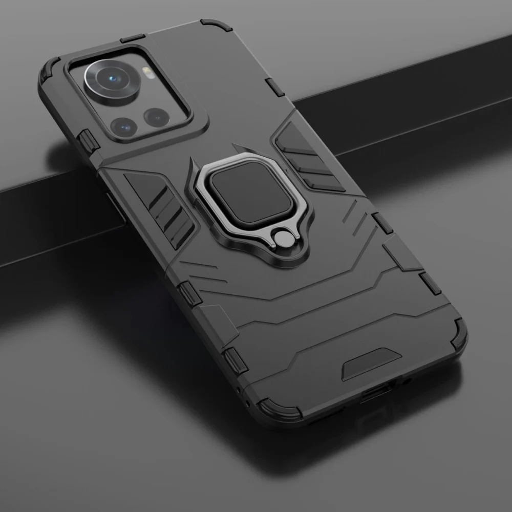 Ring Armor armored hybrid case cover + magnetic holder for OnePlus Ace blackeng
