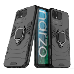 Ring Armor tough hybrid case cover + magnetic holder Realme Narzo 50A blackeng