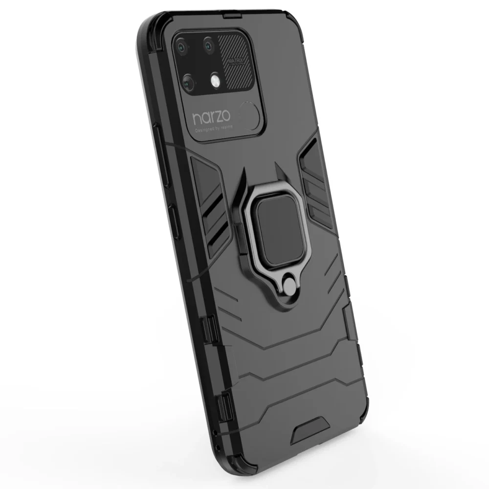 Ring Armor tough hybrid case cover + magnetic holder Realme Narzo 50A blackeng
