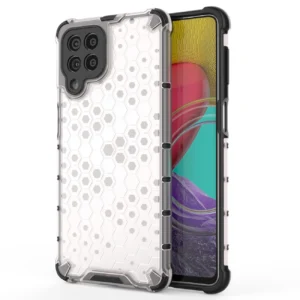 Honeycomb case armored cover with a gel frame for Samsung Galaxy M53 5G transparenteng