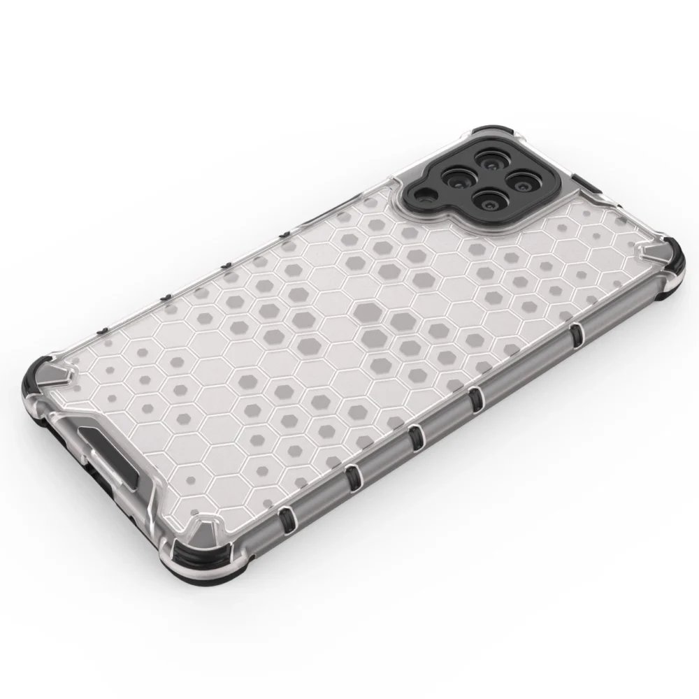 Honeycomb case armored cover with a gel frame for Samsung Galaxy M53 5G transparenteng