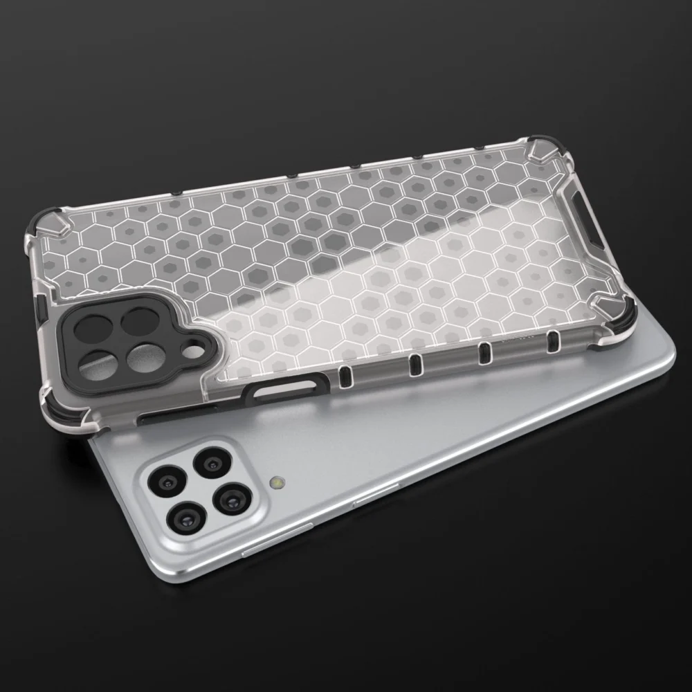 Honeycomb case armored cover with a gel frame for Samsung Galaxy M53 5G blackeng