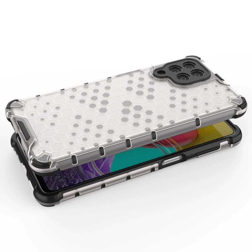 Honeycomb case armored cover with a gel frame for Samsung Galaxy M53 5G blackeng