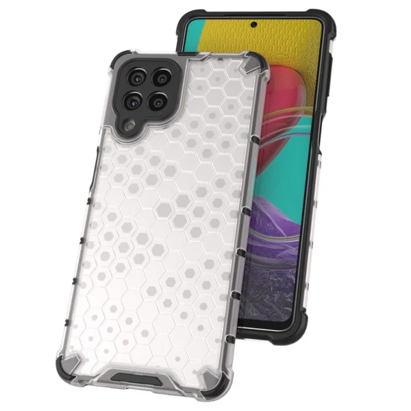 Honeycomb case armored cover with a gel frame for Samsung Galaxy M53 5G blackeng