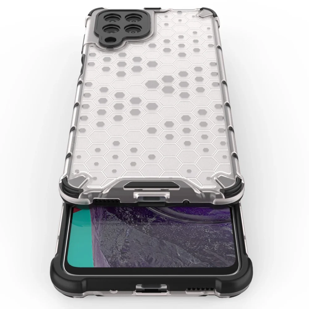 Honeycomb case armored cover with a gel frame for Samsung Galaxy M53 5G blackeng