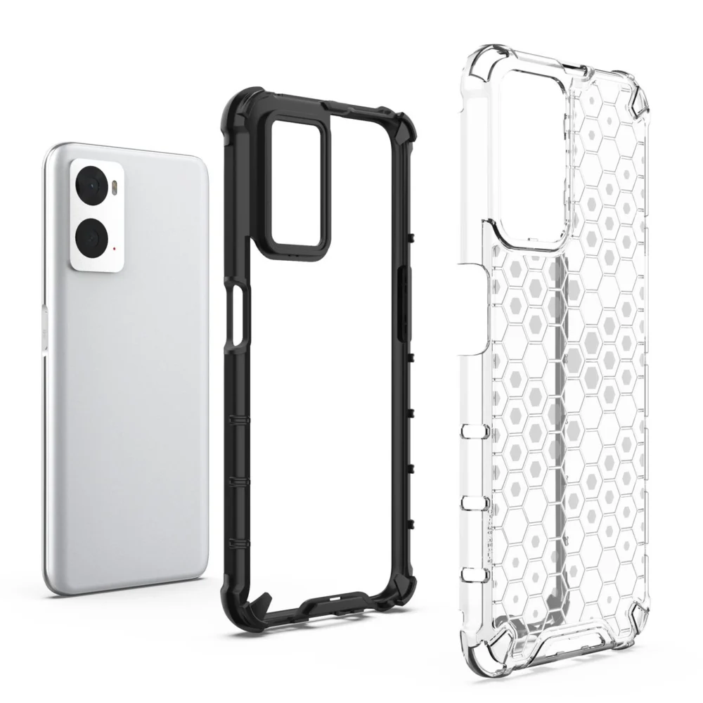 Honeycomb case armored cover with gel frame Oppo A76 / Oppo A36 / Realme 9i transparenteng