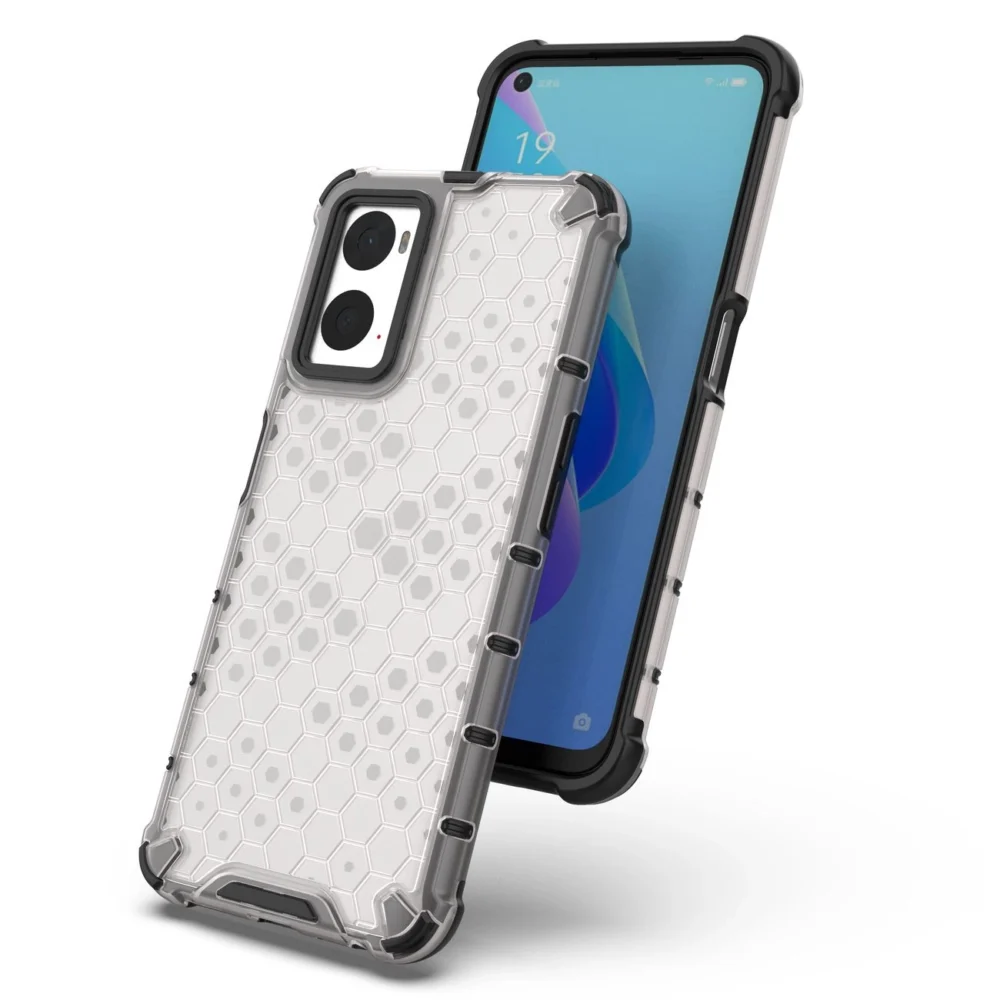 Honeycomb case armored cover with gel frame Oppo A76 / Oppo A36 / Realme 9i transparenteng