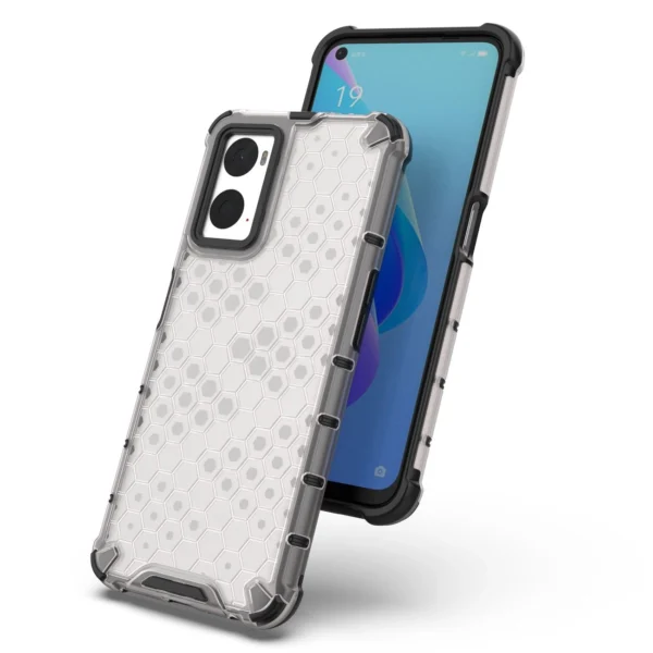 Honeycomb case armored cover with gel frame Oppo A76 / Oppo A36 / Realme 9i transparenteng