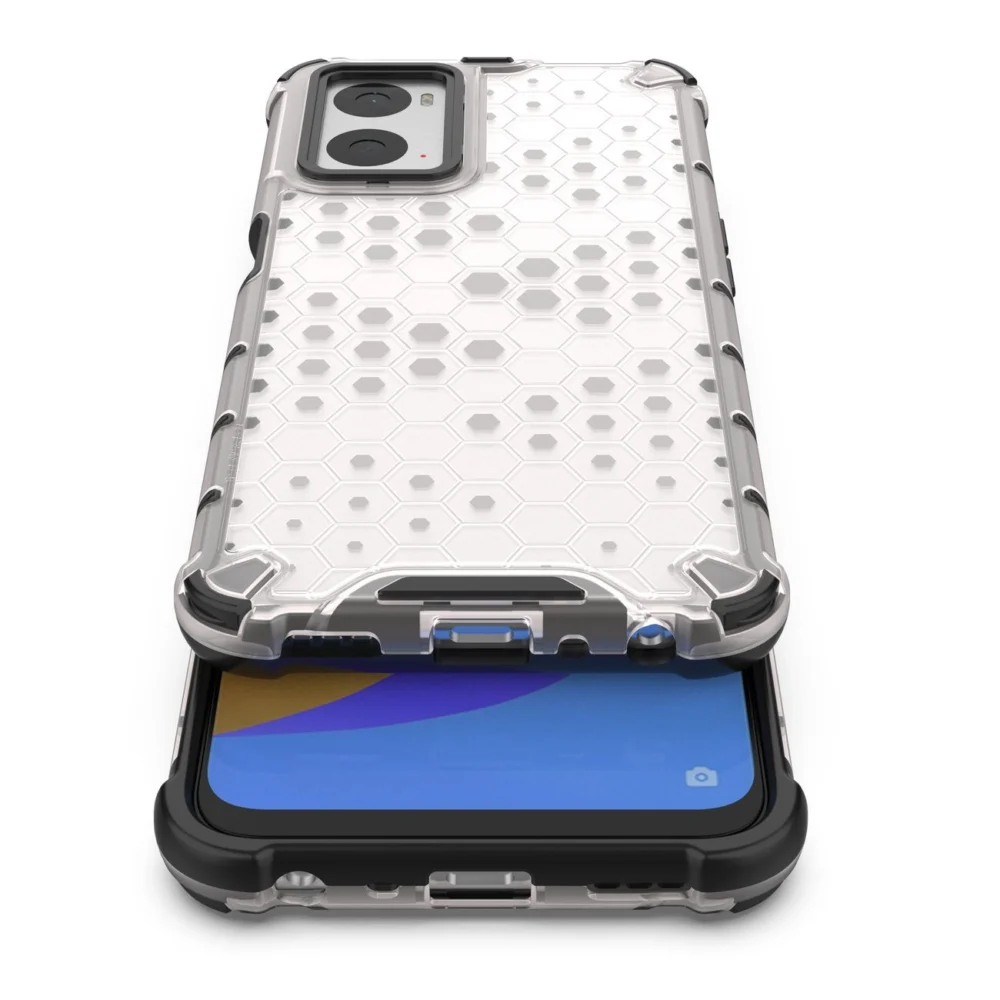 Honeycomb case armored cover with gel frame Oppo A76 / Oppo A36 / Realme 9i transparenteng