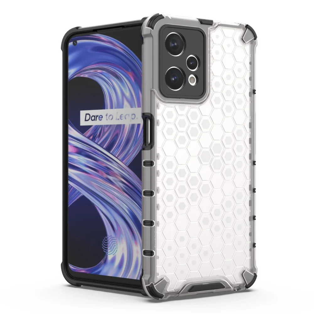 Honeycomb case armored cover with Realme 9 Pro gel frame transparenteng