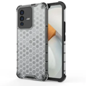 Honeycomb case armored cover with a gel frame for Vivo V23 5G transparenteng