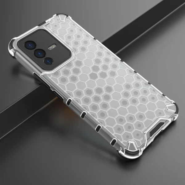 Honeycomb case armored cover with a gel frame for Vivo V23 5G transparenteng