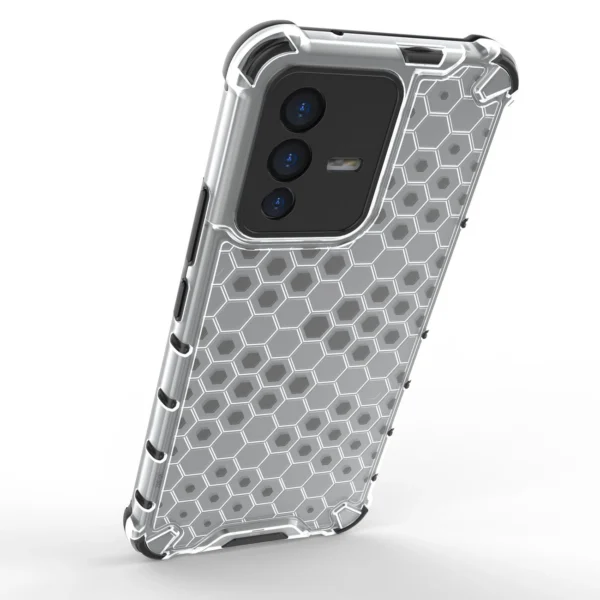 Honeycomb case armored cover with a gel frame for Vivo V23 5G transparenteng