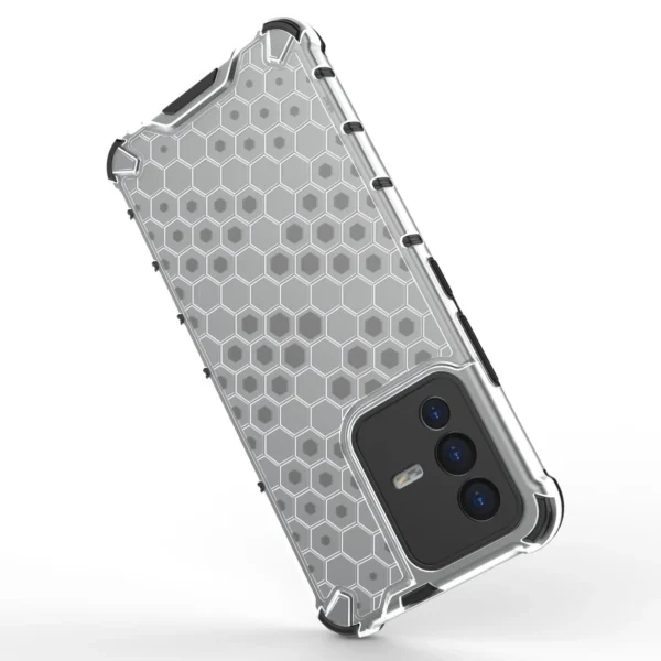 Honeycomb case armored cover with a gel frame for Vivo V23 5G transparenteng