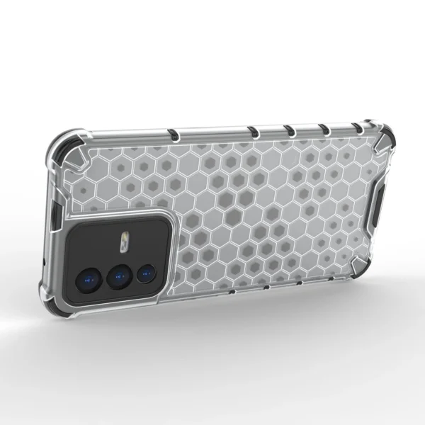 Honeycomb case armored cover with a gel frame for Vivo V23 5G transparenteng