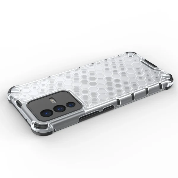 Honeycomb case armored cover with a gel frame for Vivo V23 5G transparenteng