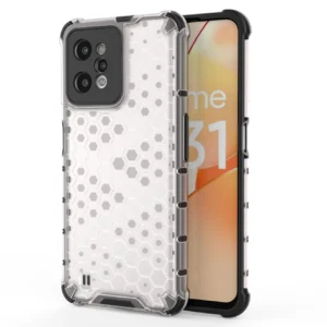 Honeycomb case armored cover with a gel frame Realme C31 transparenteng