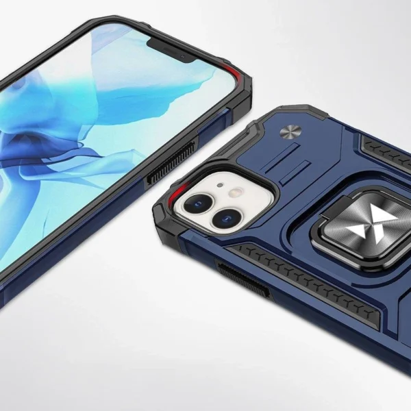 Wozinsky Ring Armor case for iPhone 14 Plus armored cover magnetic holder ring blueeng