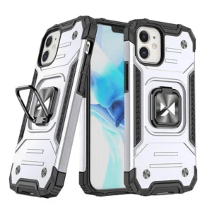 Wozinsky Ring Armor case for iPhone 14 armored cover magnetic holder ring silvereng