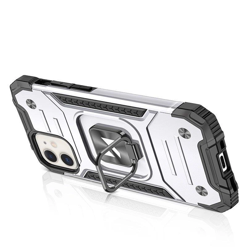 Wozinsky Ring Armor case for iPhone 14 armored cover magnetic holder ring silvereng