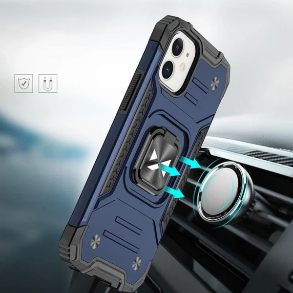 Wozinsky Ring Armor case for iPhone 14 armored cover magnetic holder ring blueeng
