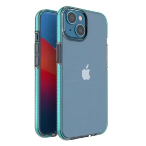 Spring Case case for iPhone 14 silicone case with a frame light blueeng