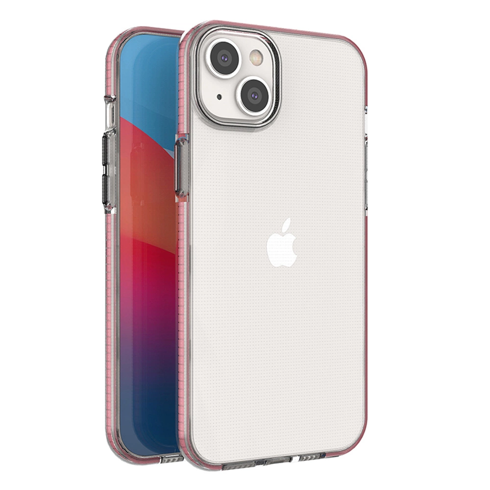 Spring Case case for iPhone 14 Plus silicone case with a frame light pinkeng